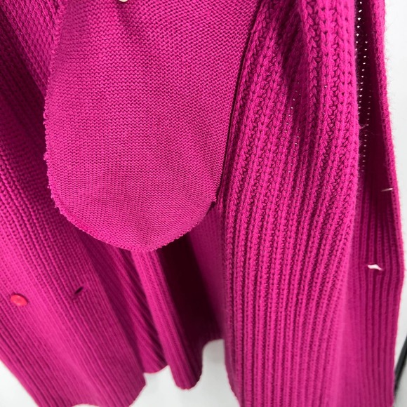 Vintage Together! Chunky Long Knit Sweater Cowl Neck Button Women 40 Medium - Picture 7 of 15